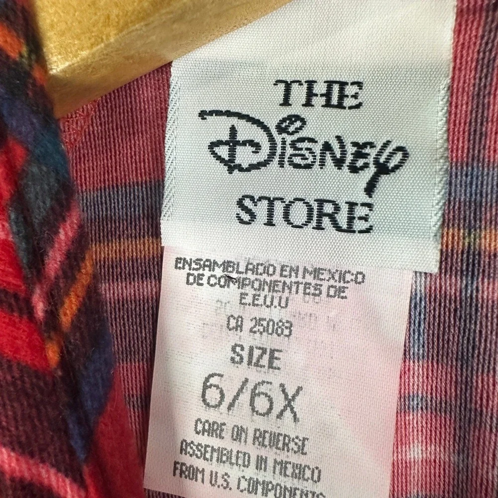 Disney‎ Store Girls Size 6 Red Plaid Minnie Mouse Daisy Duck Nightgown Lace Trim